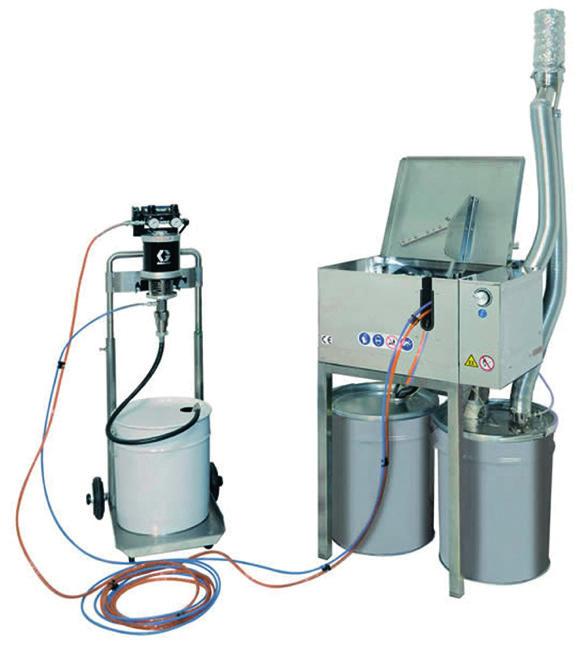 Myjnia pistoletów Airless SR-800 Mycie i czyszczenie pistoletów lakierniczych połączonych wężami jak np. AIRLESS, AIRMIX, Zbiorników wysoko- lub niskociśnieniowych.