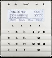 kolorowymi ikonami funkcje MAKRO ułatwiające sterowanie systemem alarmowym i elementami automatyki domowej (obsługiwane tylko przez centrale INTEGRA i INTEGRA Plus) diody LED informujące o bieżącym
