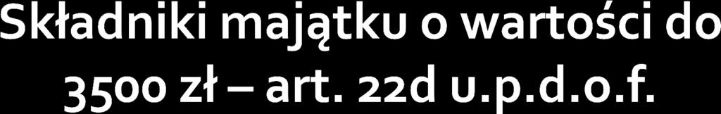 1. Podatnicy mogą nie dokonywać odpisów amortyzacyjnych od składników majątku, o których mowa w art. 22a i 22b, których wartość początkowa, określona zgodnie z art.