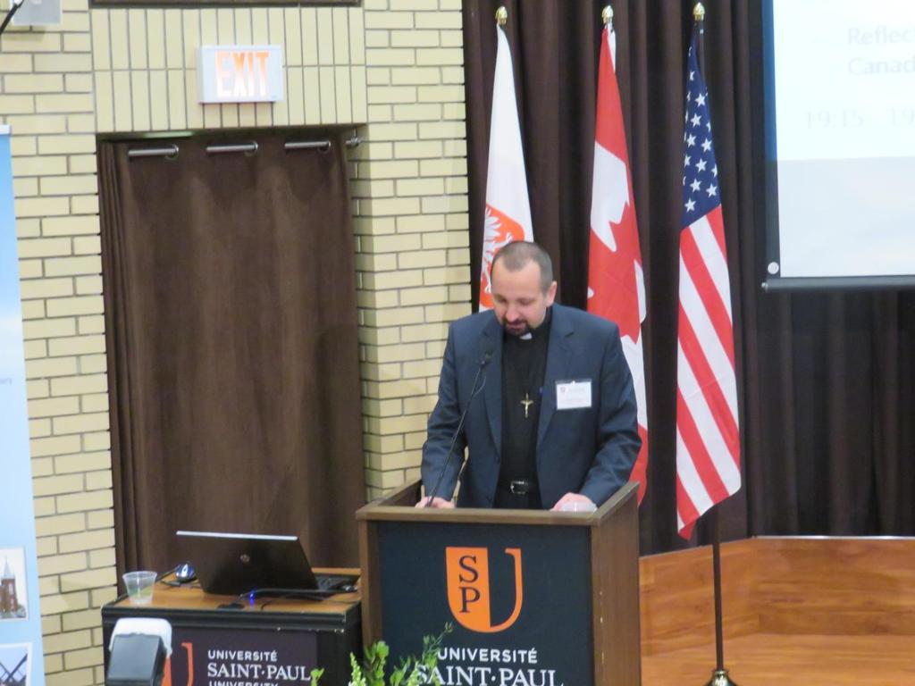 Fot. 6 Session I - Polish Missionaries in Canada Referat wygłasza O. Prof. Paweł Zając, OMI, Uniwersytet im.