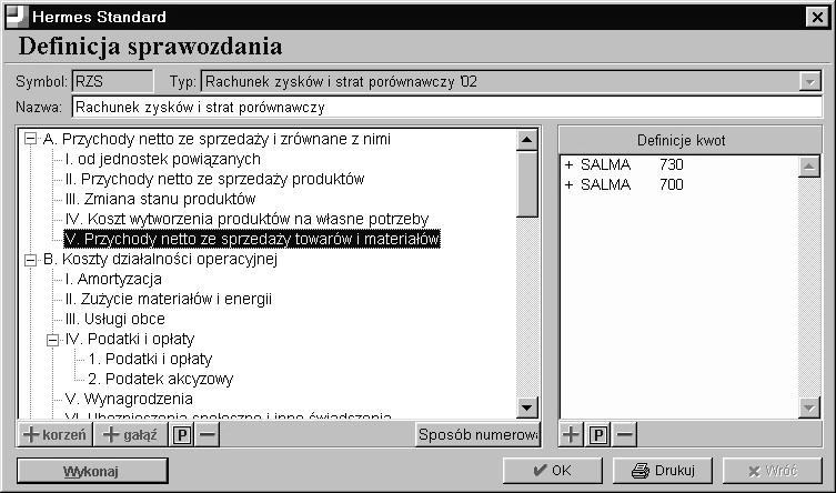 17. Sprawozdana księgowe System Hermes wyposażony został w mechanizm umożliwiający zdefiniowanie sprawozdań księgowych.