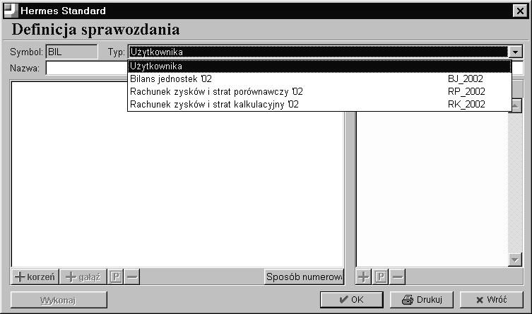 Na przykład fragment sprawozdania finansowego posiada następujące punkty: A. A.I. A.I.1 A.II. W takim przypadku wartość może być przypisana tylko do punktu A.II.1. Wartości dla punktów A.II. i A.