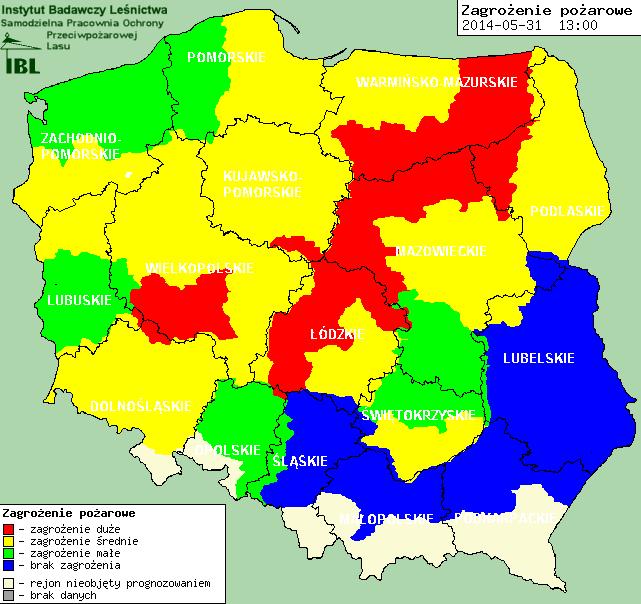 Zagrożenie pożarowe lasów