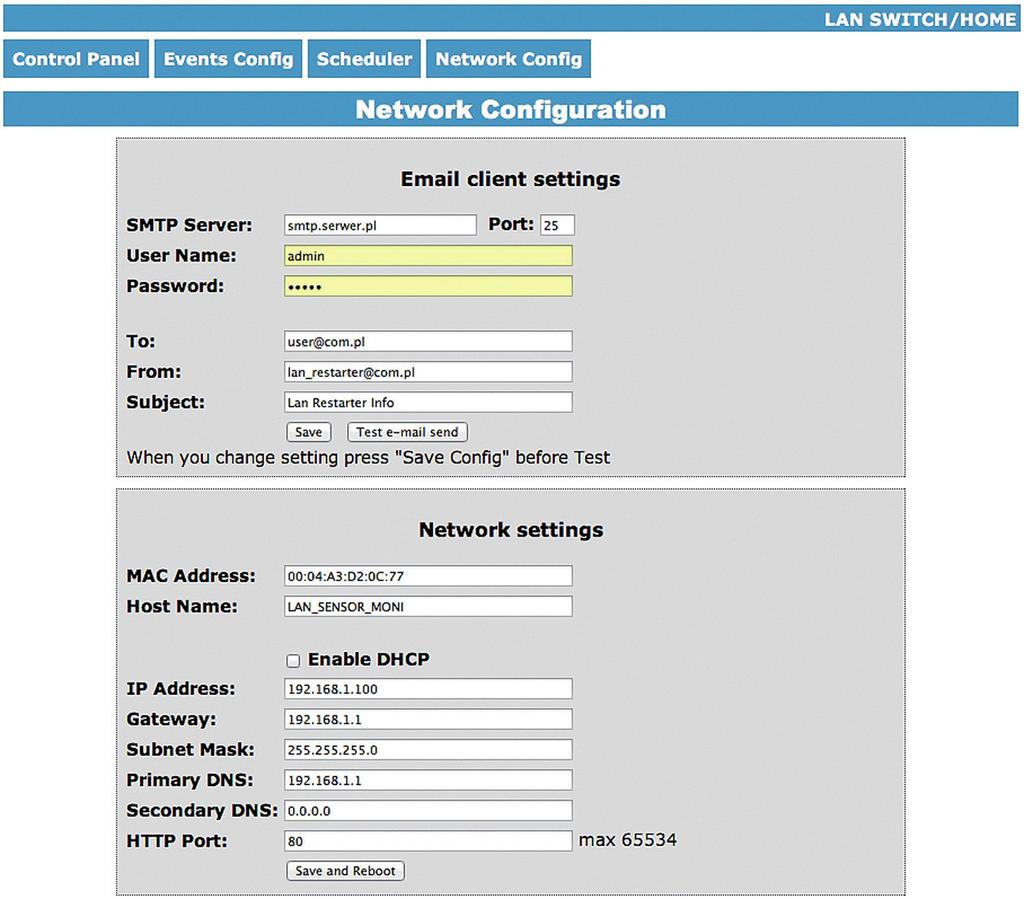 4. Network Configuration instrukcja LAN Kontroler V2.0 Firmware v. 3.