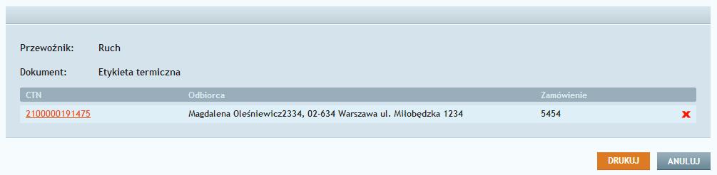 Po przekierowaniu na nową stronę należy kliknąć termiczne wygenerują się automatycznie., dzięki czemu etykiety Rys.