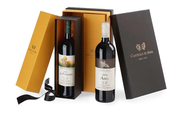 Al Poggio 2015, Ama Chianti Classico 2014 + pudełko Kraj / region: Włochy / Toskania Producent: Castello di Ama Apelacja: różne Szczepy: różne 275 Al Poggio: Nietypowe dla Toskanii, ale typowe i