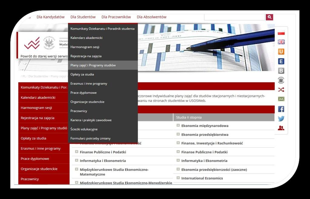 Wybieramy kierunek studiów: Rejestracja na zajęcia