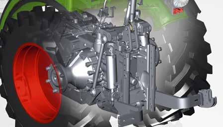 Dzięki nowoczesnemu i wydajnemu układowi hydraulicznemu Fendt, maszyny, które mają wiele funkcji sterowanych hydraulicznie, na przykład przycinarka do liści, mogą być sterowane łatwo i komfortowo.