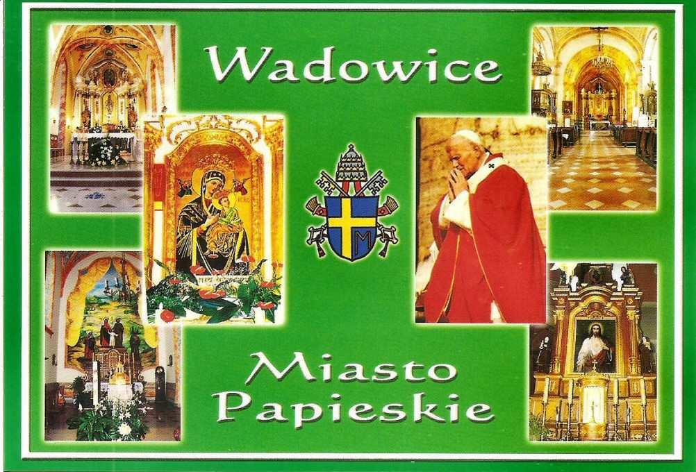 Cax-63 Brak Cax-63r Brak widokówka wydawca WYDAWNICTWO AGA. Wadowice. Miasta Papieskie. Na rewersie: WADOWICE.