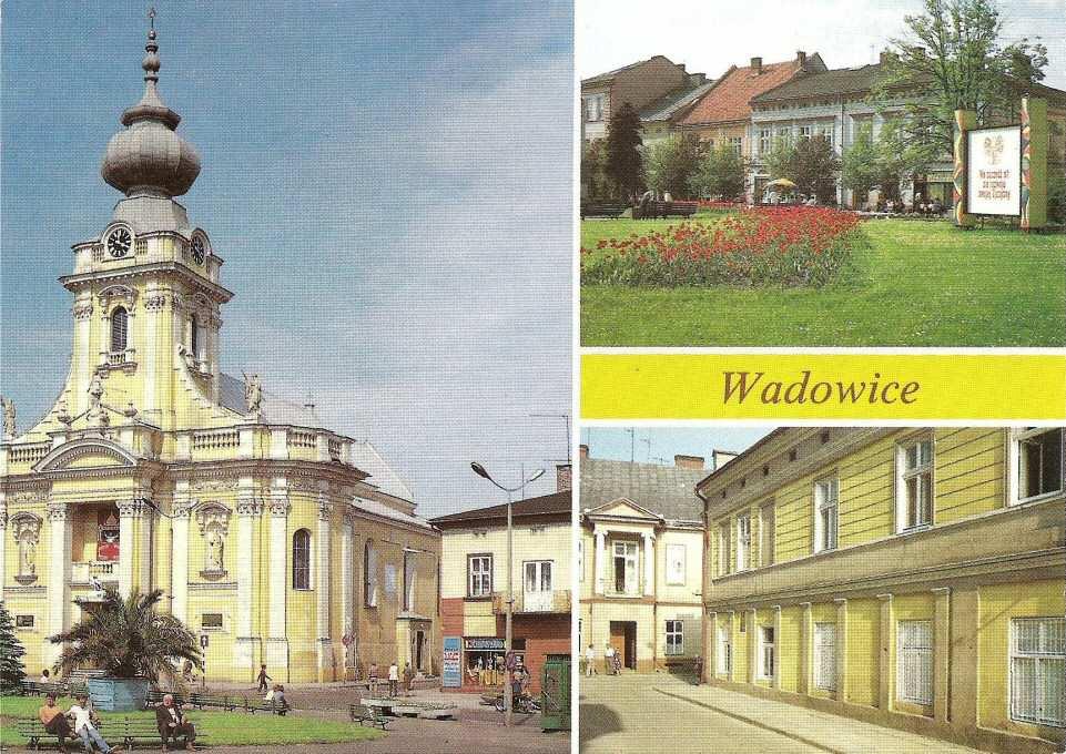bielskim nad Skawą, na Pogórzu Śląskim. Zabytkowy kościół (XV-XIX w.). Plac Armii Czerwonej.