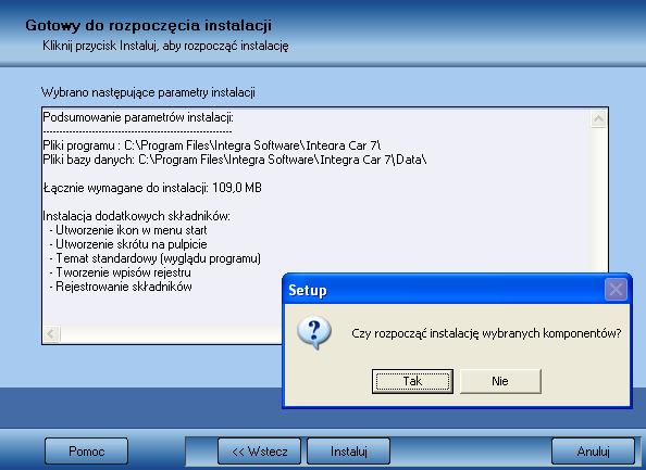 2.3 Proces instalacji plików programu W kolejnym etapie zostaną zainstalowanie pliki programu oraz bazy danych. W oknie Gotowy do rozpoczęcia instalacji (Rys. 2.