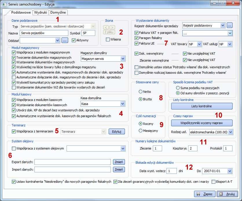 wydrukuje napis Oryginał, a na drugim i pozostałych Kopia. Jeżeli ilość ustawiona na 1 to program będzie drukował napis Oryginał/Kopia. 5.