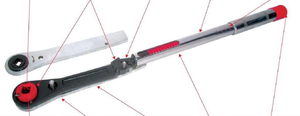 Ręczne klucze dynamometryczne serii YTR/YQW Dokładne w użyciu Trwałe Bezpieczne w użyciu Dokładne wg. projektu Łatwa w użyciu skala momentu Mechanizm obraca się na kwadracie napędowym.