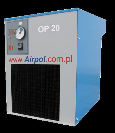 72 SPRĘŻARKI Osuszacze chłodnicze Airpol OP 30 / OP 20 / OP 10 / OP 05 Zasysane przez sprężarkę powietrze atmosferyczne jest mieszaniną gazów, która zawiera również parę wodną.
