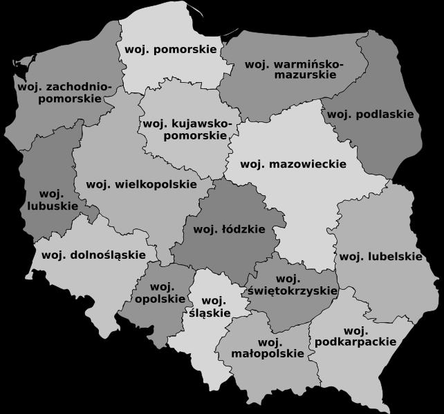 WOJEWÓDZTWA W SSM W ROKU 2012 8 5,34% 6 7,60% 7