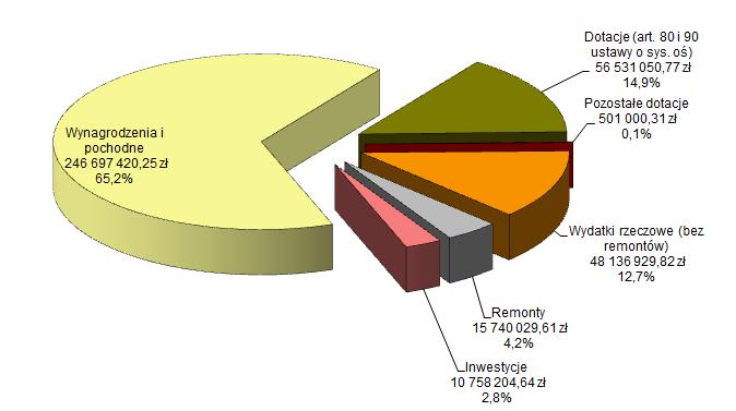 b) w rozbiciu na rodzaje wydatków Informacja o sta