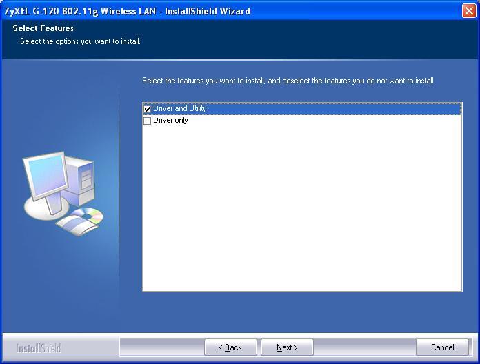 bezprzewodowej w Windows XP, wybierz tylko opcję Driver (zobacz Uwaga dla użytkowników Windows XP).