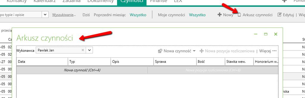 Wszystkie czynności powinny być przypisane do sprawy, ale nie jest to opcja wymagana. Ułatwi jednak ona znacząco późniejsze wyszukanie czynności dla wybranego klienta i przygotowanie z nich raportu.