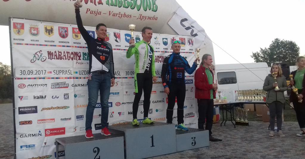 Klasyfikacja wyścigu składu Azart-Peleton Chełm: MARATON: Wiesław Wójtowicz (10 miejsce w kat. OPEN/ 1 miejsce w kat. M5), Wiesław Pawluk (20 m. OPEN/ 3 m. kat. M4), Krzysztof Grajczyk (36 m.