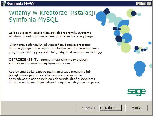 instalacji. Instalacja Symfonia MySQL Rys.
