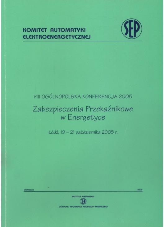 Maszyny Elektryczne - Zeszyty Problemowe Nr 4/2017 (116) 189 Elektroenergetyczna Automatyka Zabezpieczeniowa w Elektrowniach Cieplnych, Kozienice, 14 16.05.2014 r.