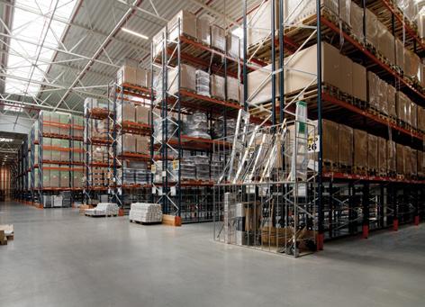 Parti principali del magazzino:, 2, 3 e 4. Magazzino con scaffalature portapallet 5. Magazzino automatico per bobine 6.