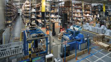 Nel settore 5 è stata predisposta una corsia con scaffalature su entrambi i lati, nel quale stoccare bobine frazionate su pallet.