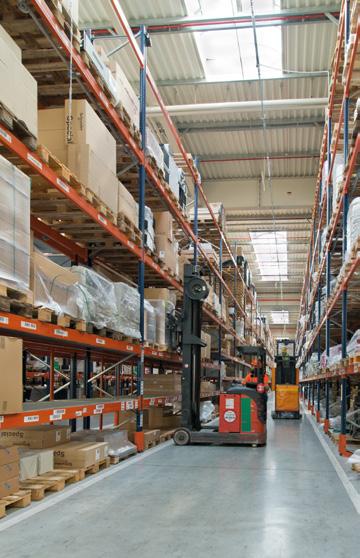 As a safety measure, racking uprights have been protected to absorb possible impacts