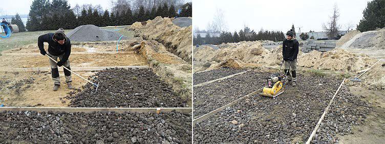 Kolejną warstwą jest warstwa tłucznia o frakcji 31-65mm grubości 10cm.
