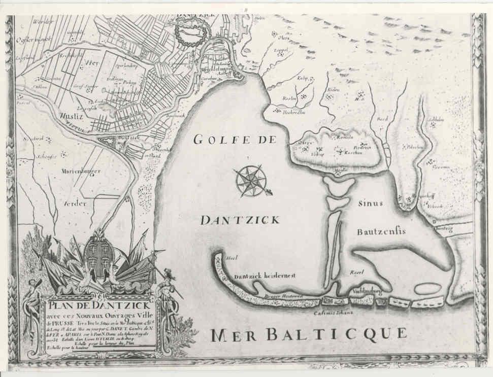 .pl: "Holenderska mapa wybrzeża Prus - z atlasu morskiego z Lejdy De Caerte oste zee van Pruysen, met zyne haffen oste groote Riuieren, vander Memel off tot Heel tho, alsoe, tlant aldaer in zyn wesen