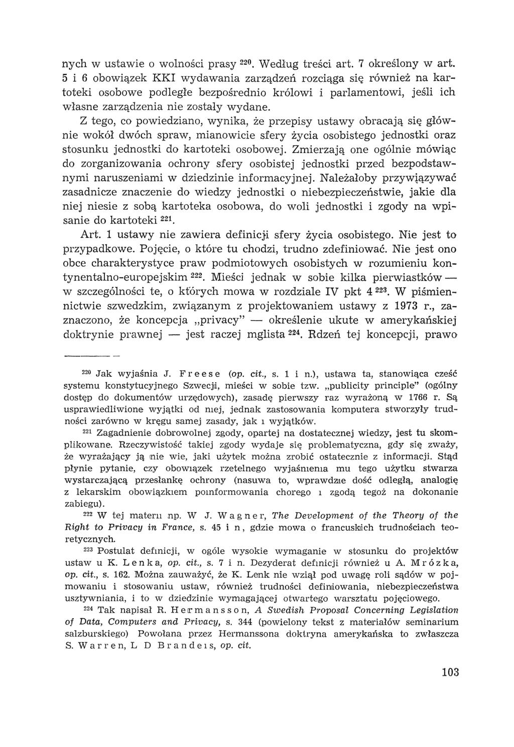 nych w ustawie o wolności prasy 220. Według treści art. 7 określony wart.