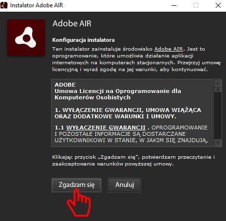 [10/44] o KROK 7 Po zapoznaniu się z umową licencyjną naciskamy przycisk Zgadzam się akceptując jej