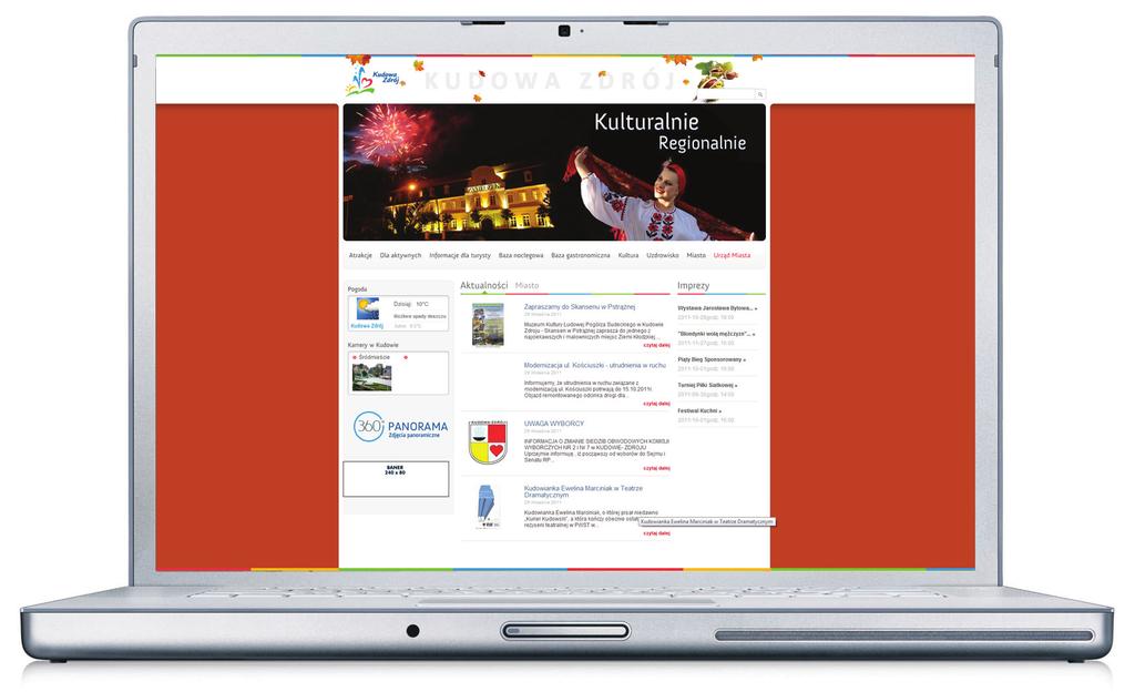Strona internetowa Elementy identyfikacji zawarte w layoucie strony internetowej W layoucie strony internetowej wykorzystane zostały kolorowe paski zamykające layout od górnej i dolnej strony.