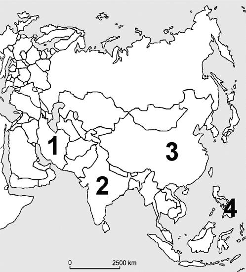 Egzamin maturalny z geografii 13 Zadanie 23. (2 pkt) Na mapie zaznaczono państwa, w których liczebnie dominują wyznawcy wybranych religii.