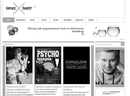 Reklama teatralna w nowych mediach 39 Śląska w Bytomiu i Opera Bałtycka w Gdańsku.