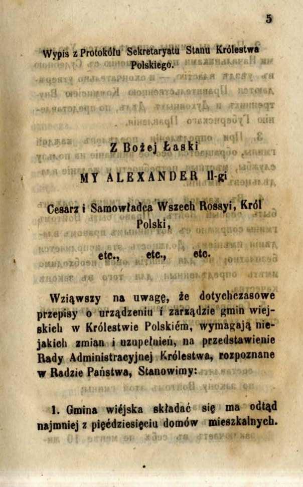 Fragment dziennik Praw Królestwa Polskiego z 1859