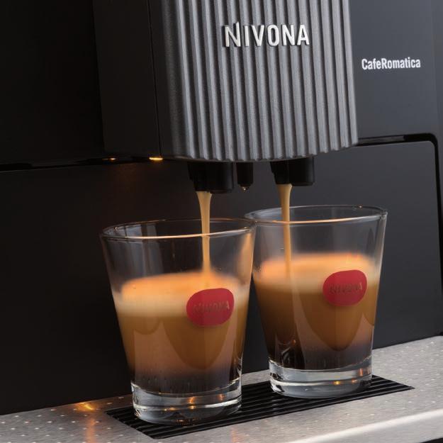Wyposażenie techniczne NICR 1030 Aroma Balance System System Aroma Balance Zmienia smak dzięki trzem profilom wykorzystując tylko jeden rodzaj ziaren Inteligentne parzenie kawy Zintegrowany interfejs