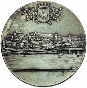VERITATI IMPENSA, srebro 140.36 g, 68 mm, na rancie napis ARGENT i próba srebra I 2.