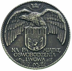 medal wybity w Wiedniu na pamiàtk oswobodzenia Lwowa spod okupacji rosyjskiej, Aw: Orze trzymajàcy