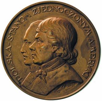 1089 *1089. Polska w Ho dzie Stanom Zjednoczonym Ameryki, medal autorstwa J.