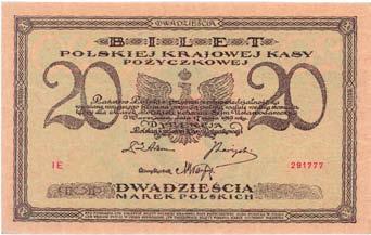 883 884 *883. 20 marek polskich 17.05.1919, seria IE, Mi czak 21.