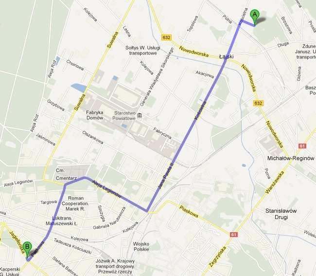 Zadanie 12. Dwie szkoły w Legionowie oddalone są od siebie o 5 km. Jaka jest odległość między nimi na mapie w skali 1:100 000?