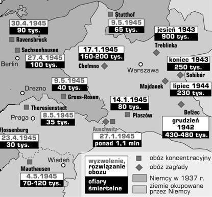 Tekst i mapa do zadania 15. Pod względem liczby ofiar był to największy obóz zagłady na ziemiach wschodniej Polski. Wybudowali go Niemcy na północnych krańcach Mazowsza.
