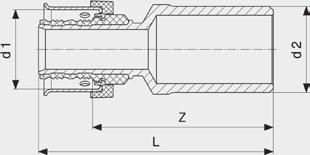 Viega Smartpress L6 L6 ZŁĄCZKI/ŁUKI PRZeJśCIOWe Viega Smartpress- złączka przejściowa