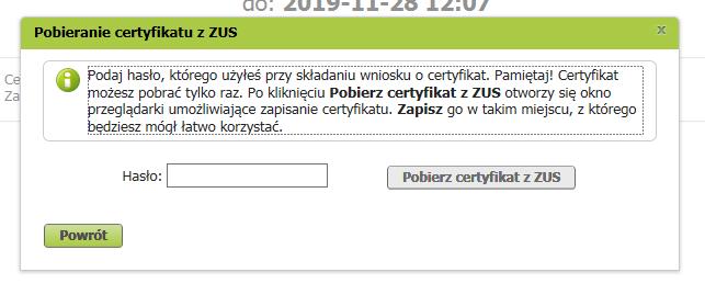 [Pobierz certyfikat z ZUS].