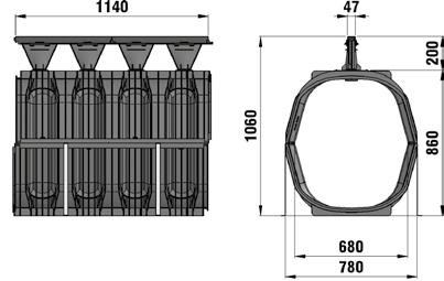 1050 1714 172 24,1 13670 typ F 750/300, szczelina przemysłowa 28 1000 432 1050 1714 248 26,6 13680 typ F 750/300, szczelina przemysłowa 14 1000 432 1050 1714 124 23,8 13675 ścianka czołowa 300-420