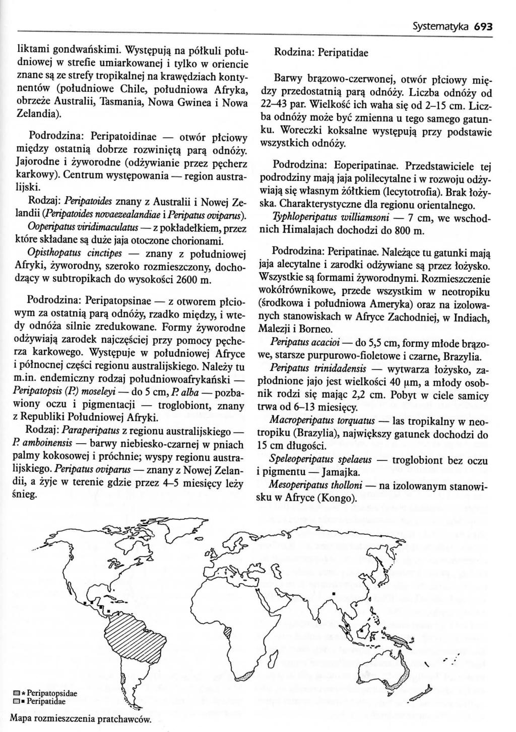 Systematyka 693 liktami gondwanskimi.