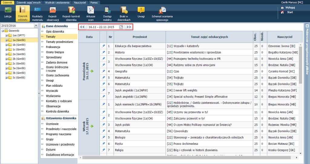 UONET+. W jaki sposób dyrektor szkoły może wykorzystać system w swojej codziennej pracy? 13/20 Rysunek 22.