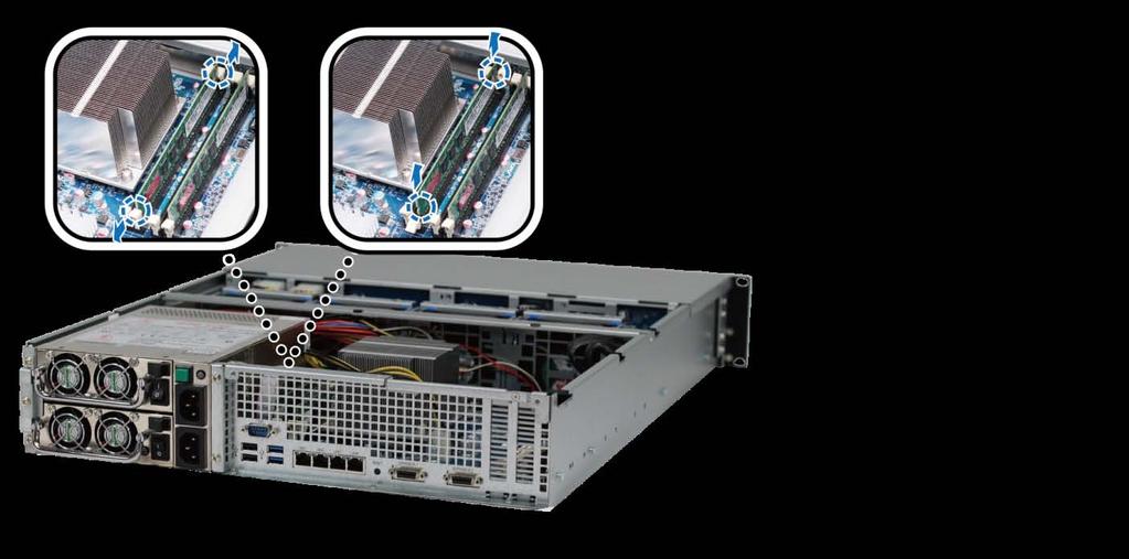 Sprawdzanie rozpoznania nowej pamięci Po zainstalowaniu nowego modułu pamięci w serwerze RackStation zaleca się sprawdzenie, czy system rozpoznaje nową pamięć.