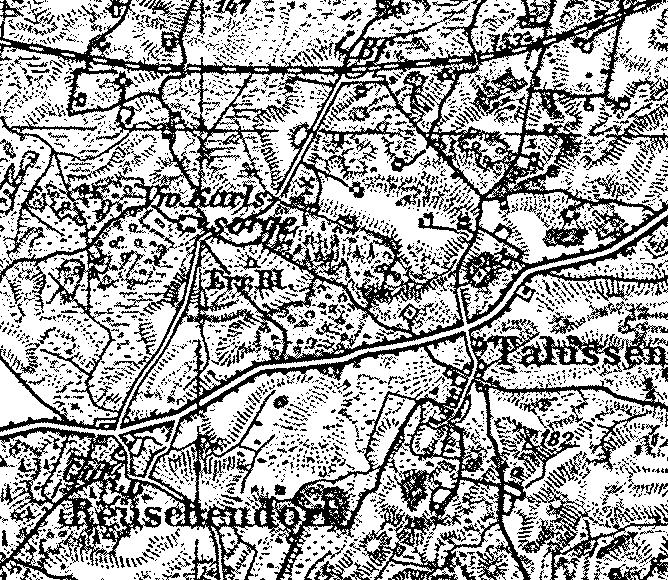 Lit.: Messtischblatt Nr 2199, Grabnick, 1:25 000, 1936; Karte des Deutschen Reiches 1:100 000, Grossblat 32a Rastenburg-Lotzen-Arys, Berlin 1939; J. Łapo, W cieniu Zamkowej Góry..., s.